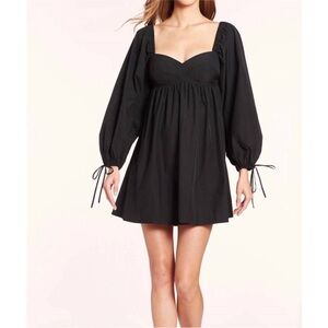 AMANDA UPRICHARD Sicily Puff Long Sleeve Dress Black Size M
